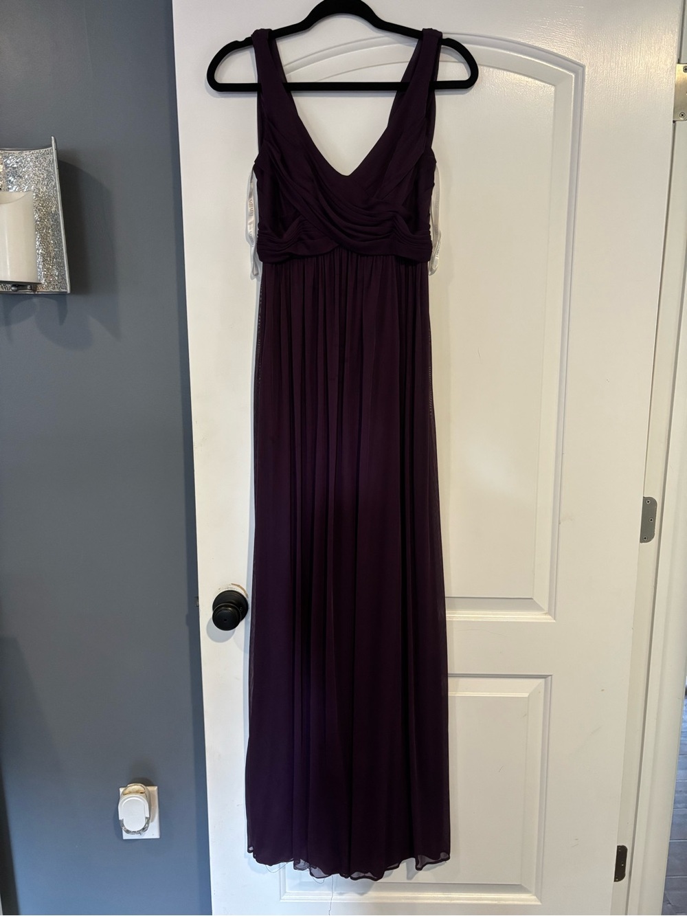 Elegant Deep Plum Maxi Dress - Sleeveless V-Neck